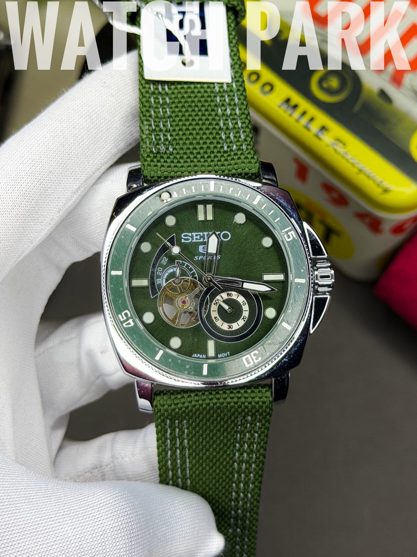Rich Watch - Seiko 5 Sports - Automatic - Olive Open Heart