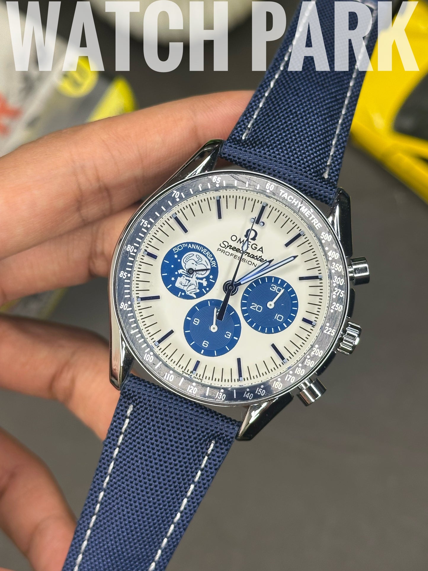 Executive watch - Omega - White edition - Blue strap