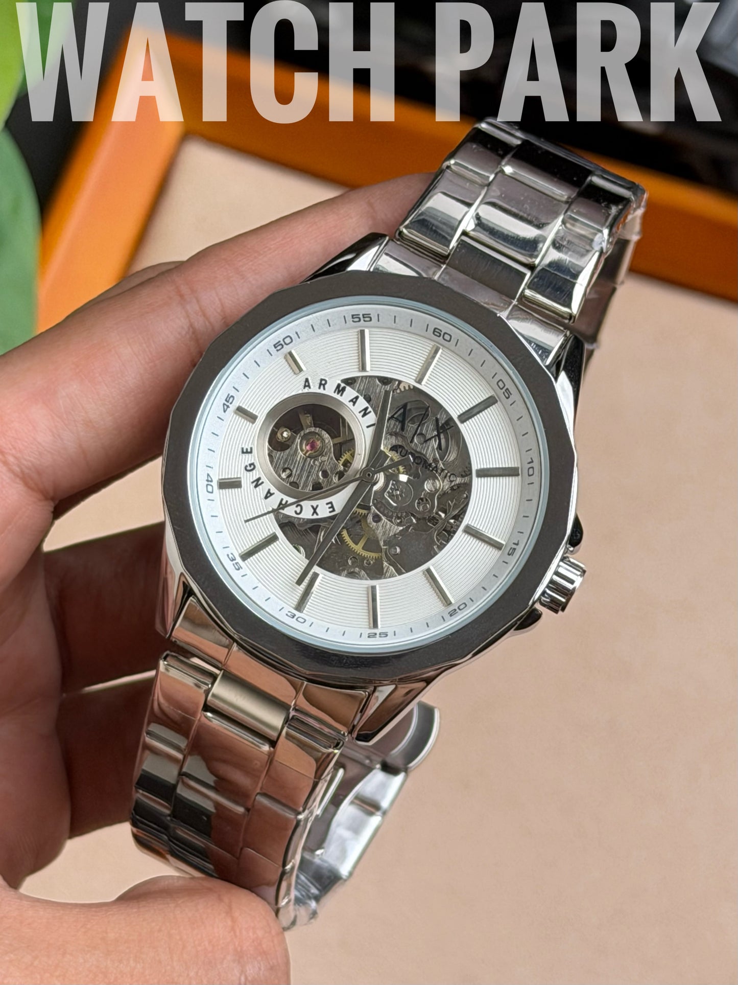 A/X - Automatic Skeleton - White edition - Silver chain