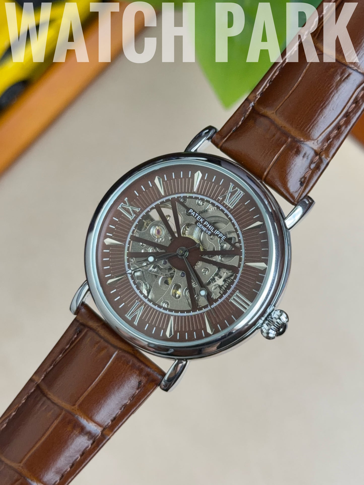 Patek - Skeleton - Brown edition & Silver - Brown belt - Automatic