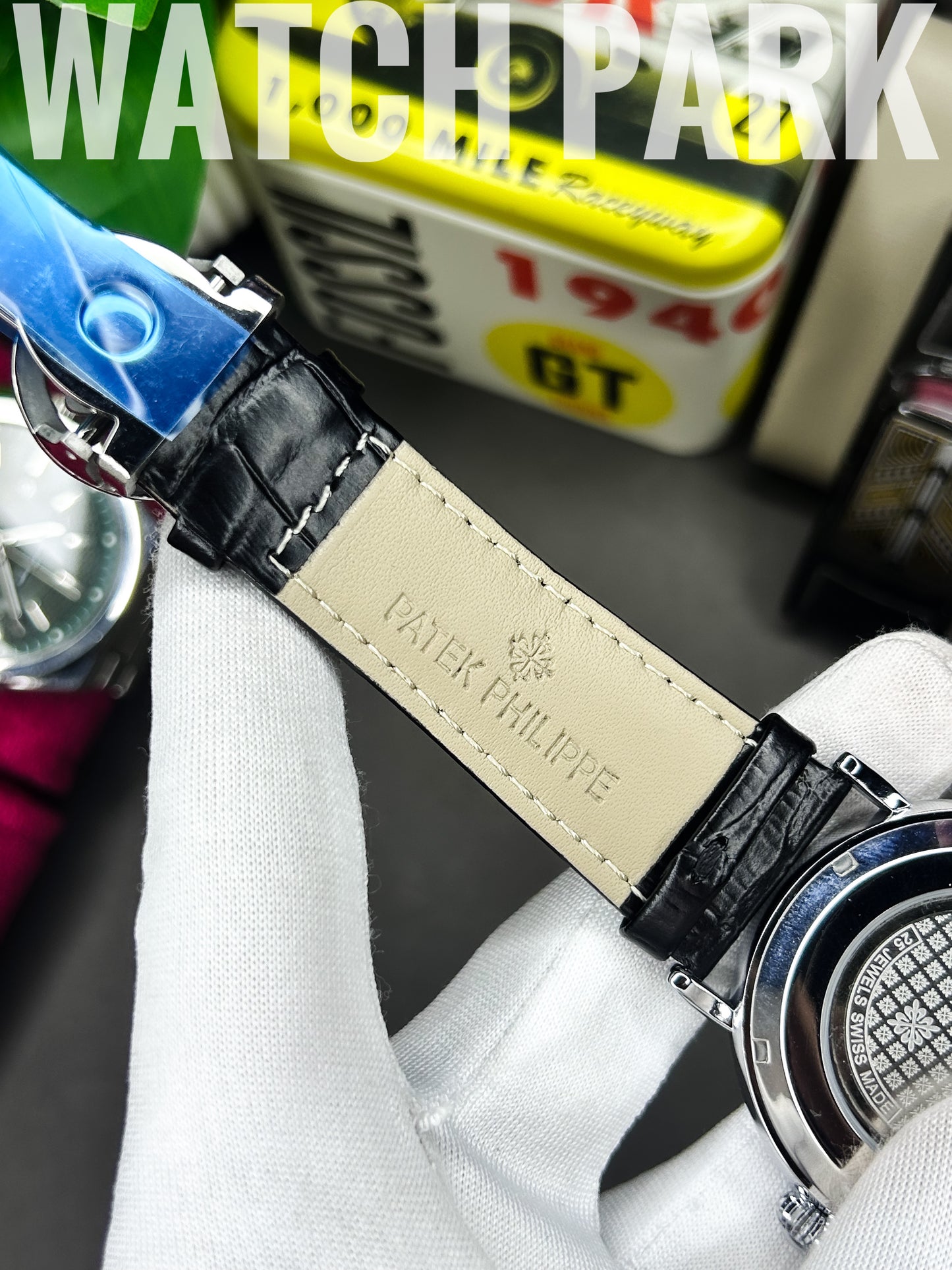 Executive watch - Patek - Automatic - Skeleton - Black edition & Silver - Black belt