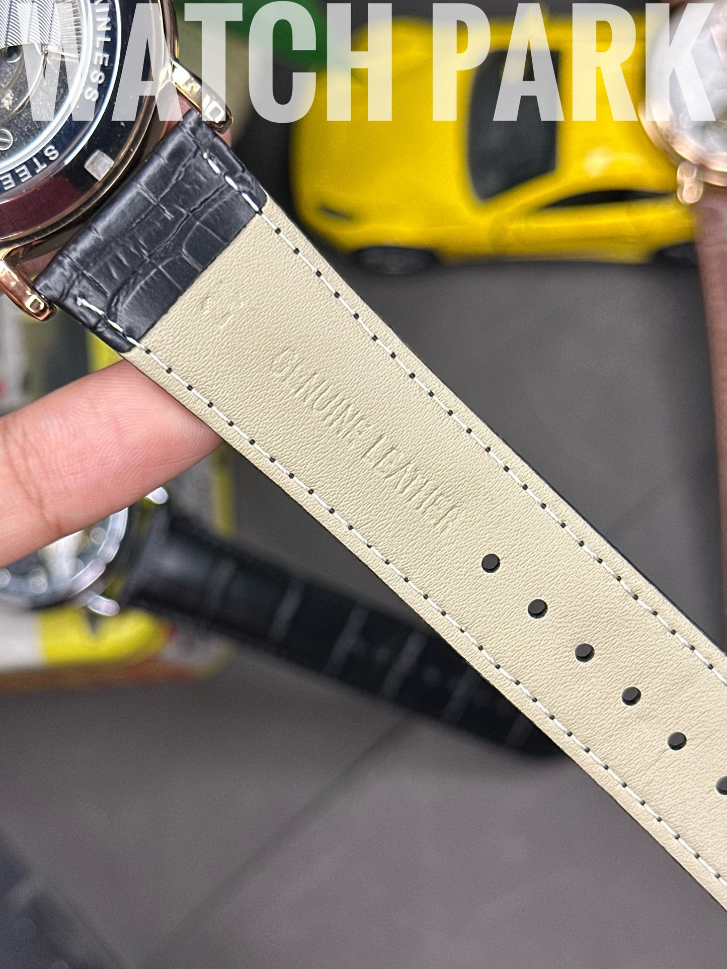 Rich Watch - Patek Philippe - Moonphase - Black dial & Rose Gold - Black belt