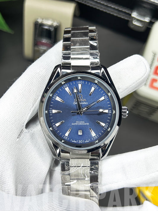 Rich watch - Omega - Seamaster - Aqua Terra Blue edition - Silver chain
