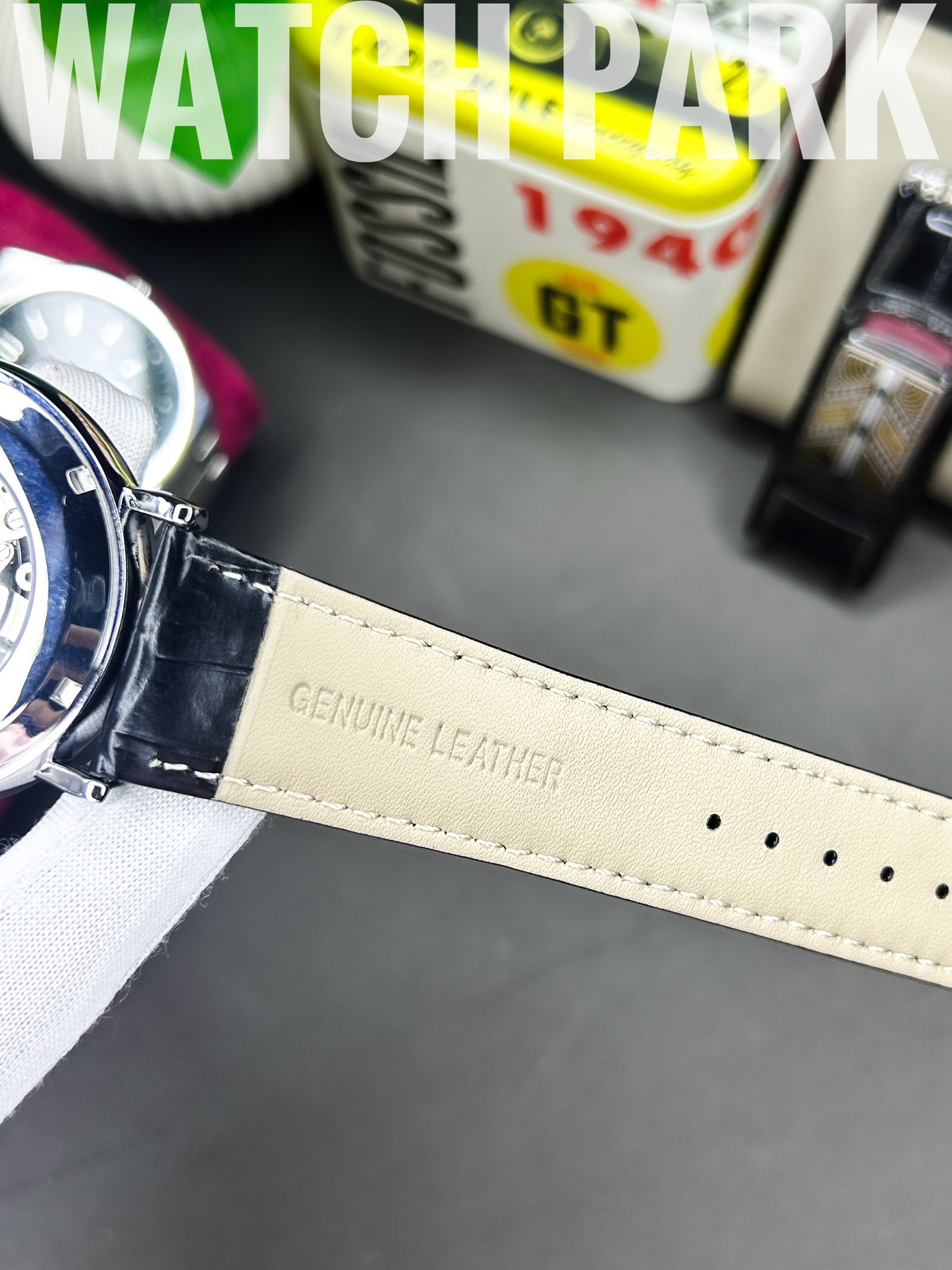 Executive watch - Patek - Automatic - Skeleton - Black edition & Rose Gold - Black belt