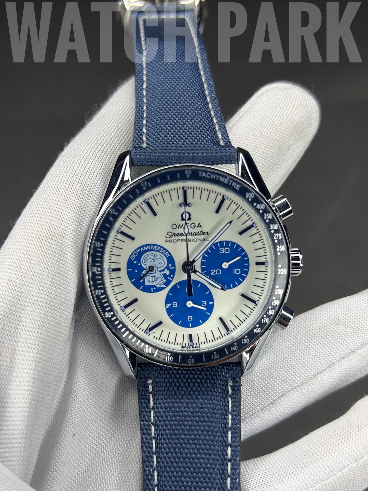 Executive watch - Omega - White edition - Blue strap