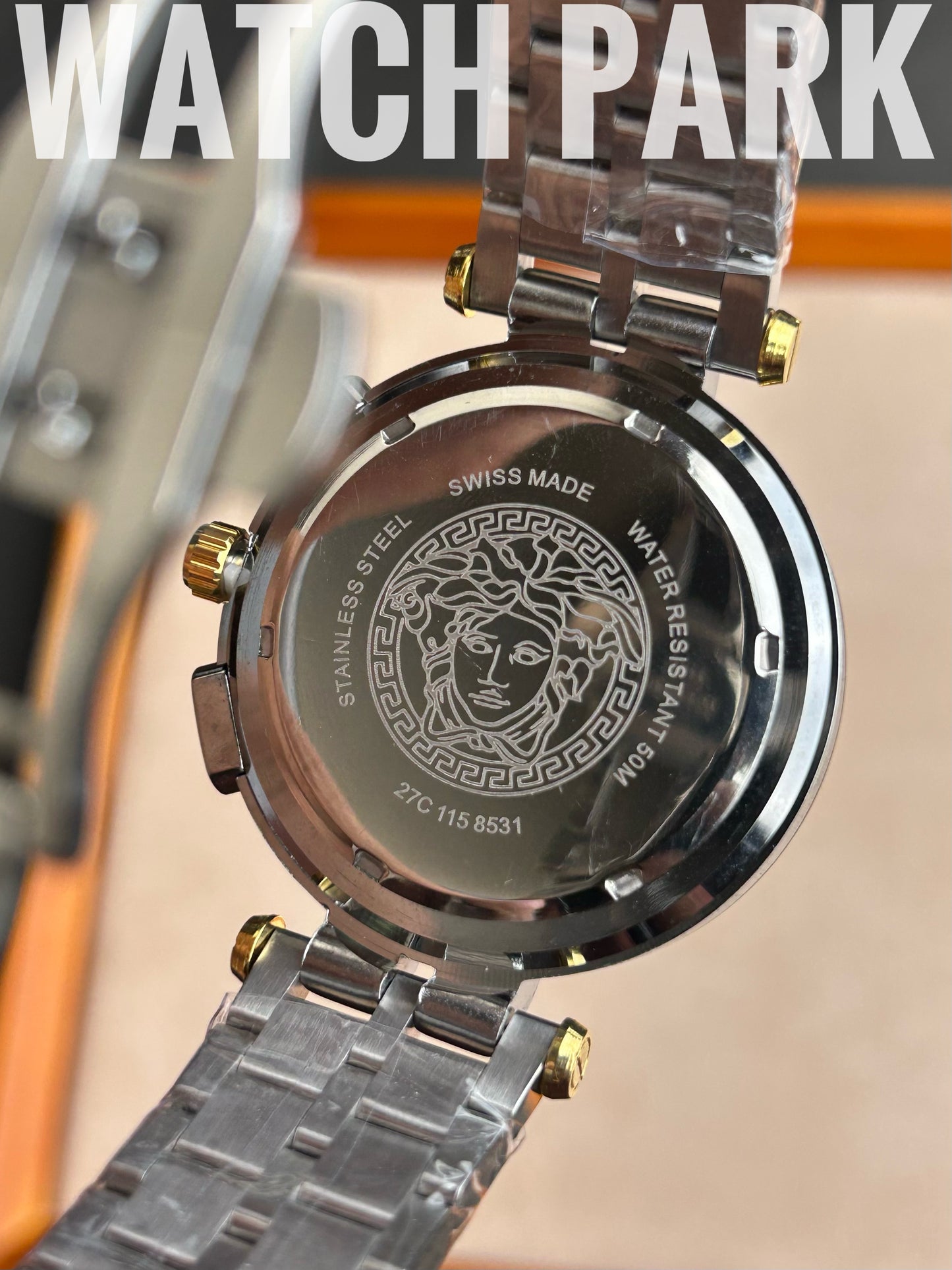 Versace V-Race - White with Gold edition - Two tone chain - Chronograph