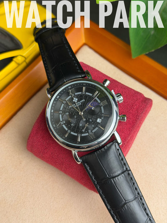 Patek Philippe - Moon phase - Black edition - Black belt