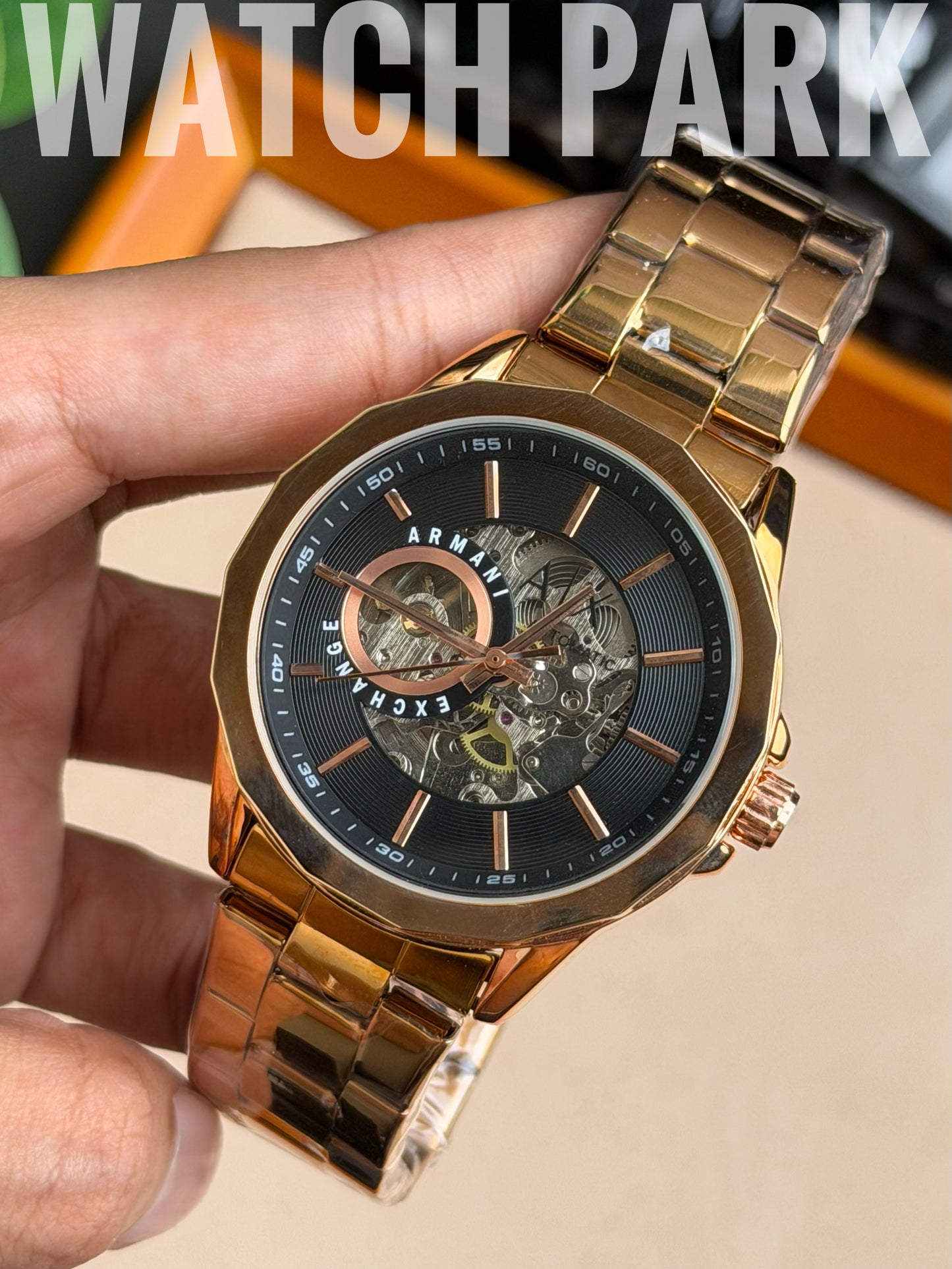 A/X - Automatic Skeleton - Black edition - Gold chain