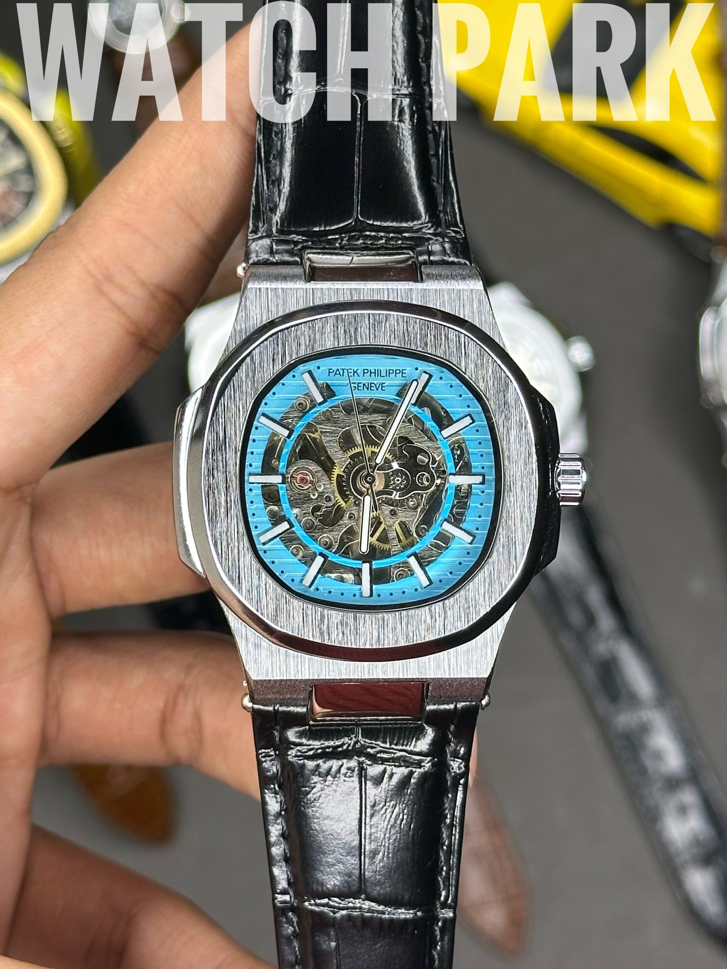 Patek Philippe Nautilus Skeleton - Blue edition - Black belt - Automatic